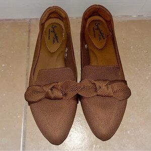 Light Brown Woven Flats